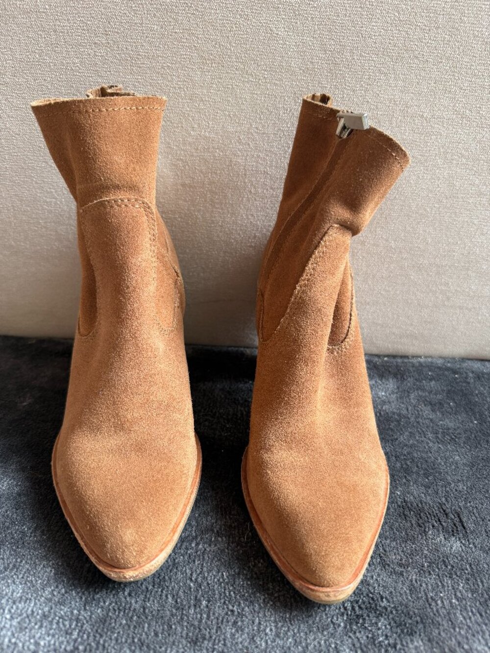 Treasure & Bond Tan Suede Block Heel Ankle Boots